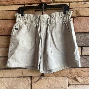 Kancan beige PU coated high waistband shorts Like New Women XL